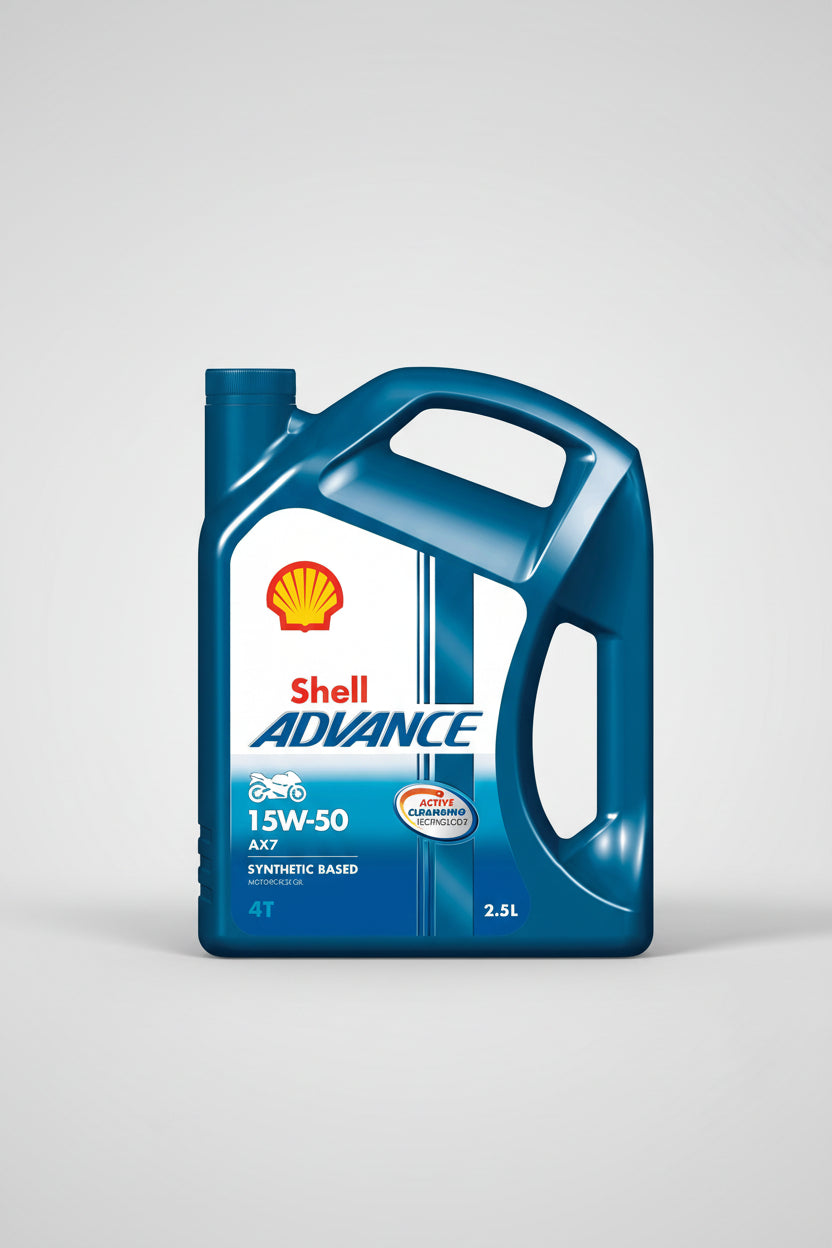 Shell Advance 4T AX7 15W-50 API SM Synthetic Blend Engine Oil (2.5 L, Pack of 1)
