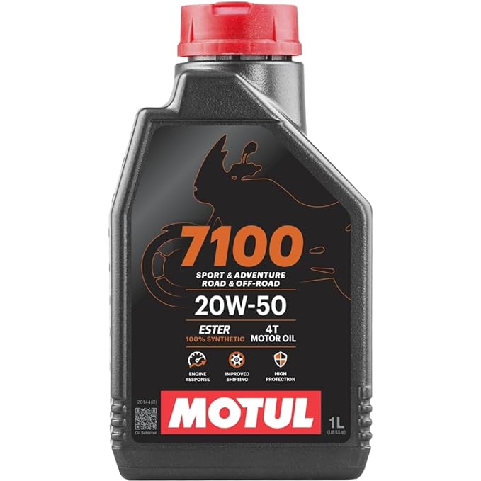 Motul 7100 4T 20W-50 Fully Synthetic Bike Engine Oil – API SN Performance ( Pack Size 1L , 1.25L , 1.5L  )