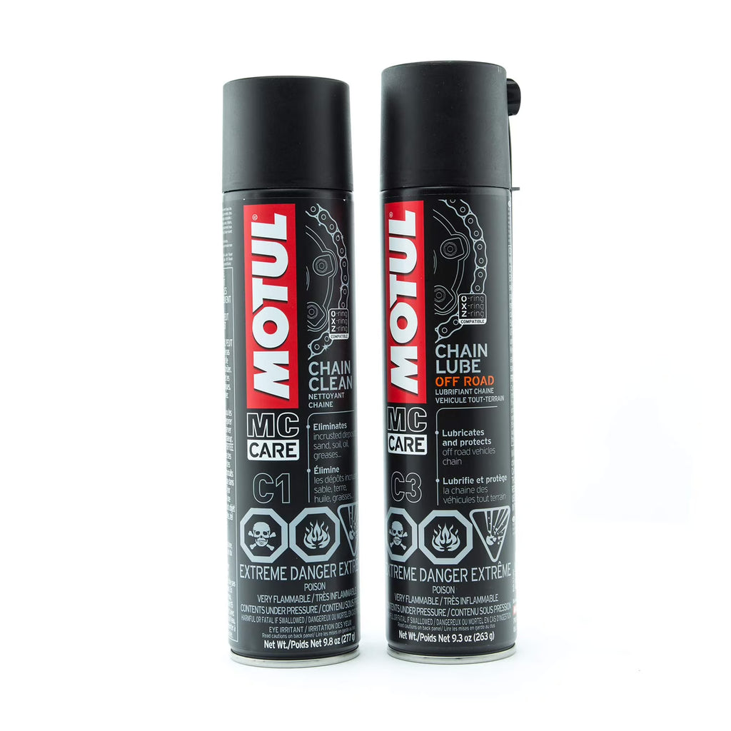 Motul Chain Lube & Chain Cleaner Combo for Bikes – C2 Lubrication + C1 Deep Cleaning Spray for Superior Chain Care  (Pack Size 150ml kit , 400ml kit. )