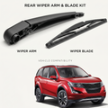 Rear wiper arm and blade kit with a red SUV on a white background