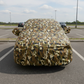 Military Camo Car Cover With Mirror Pockets, Triple Stitched, Bottom Fully Elastic, Adjustable Belt and Buckle. – Waterproof Outdoor Vehicle Cover ( Size - A-1 )