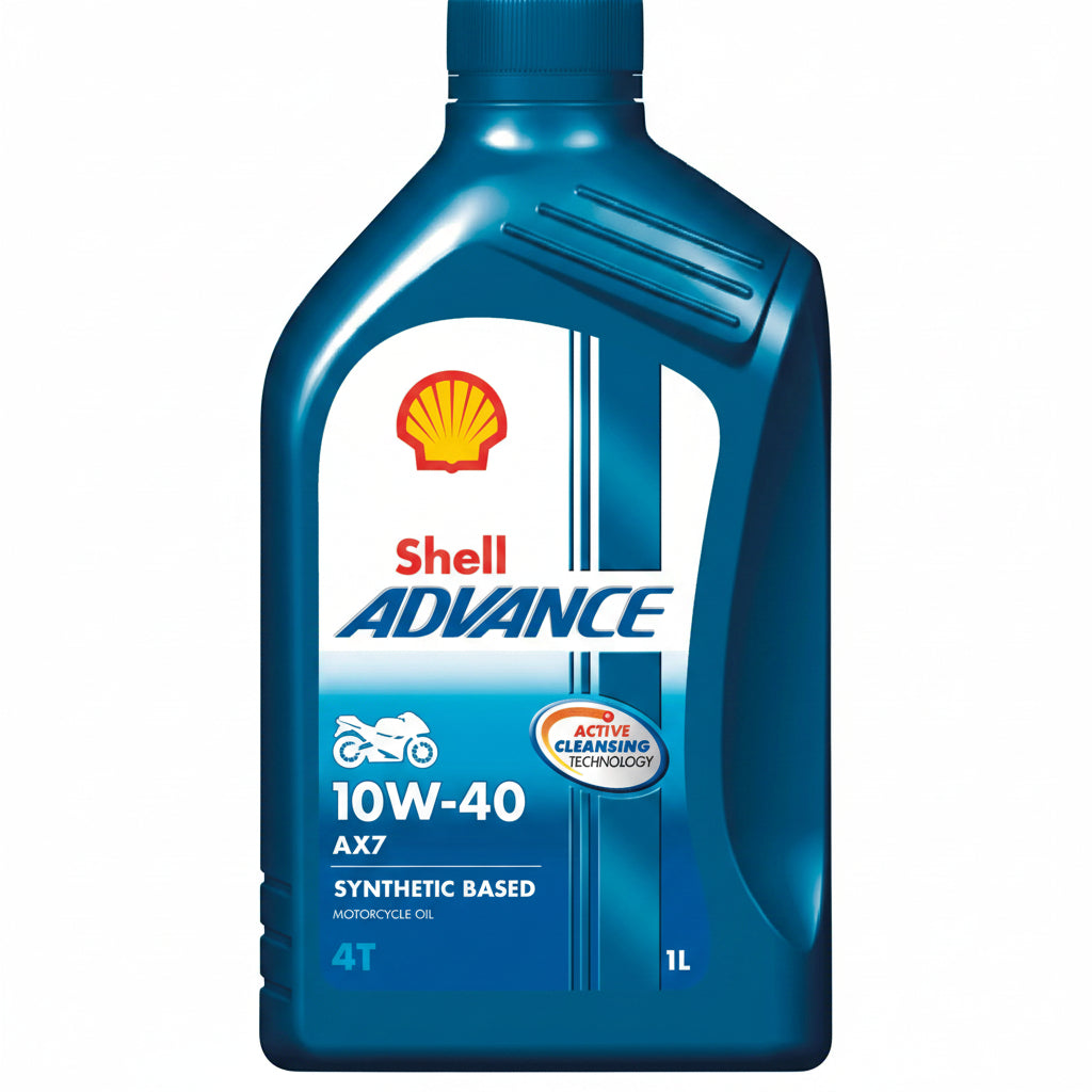 Shell Advance AX7 10W-40 API SM Synthetic Blend Engine Oil (1 L, Pack of 1)