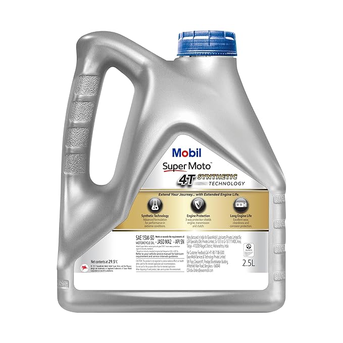 Mobil Super Moto 15W-50 Synthetic Technology Engine Oil for Bikes (2.5 L)