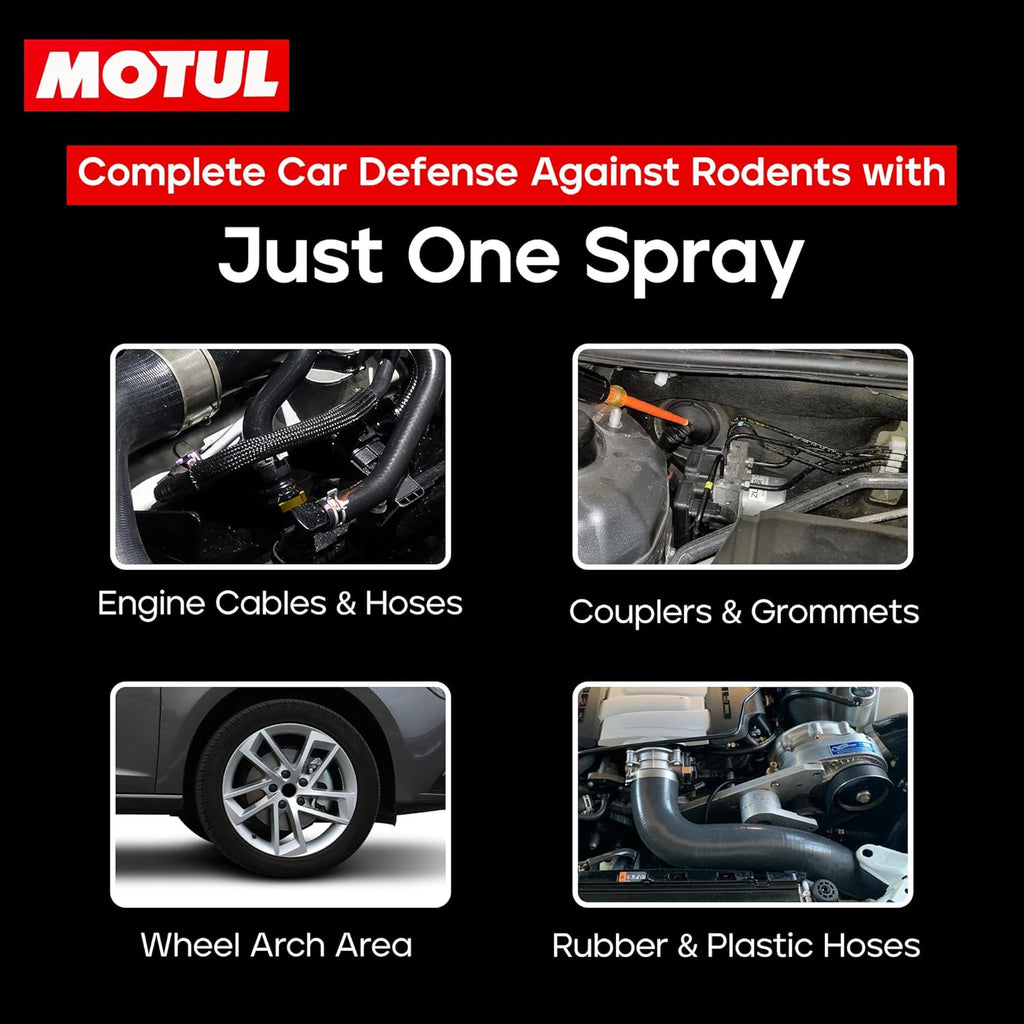 Motul Rat Repellent Spray for Cars & Bikes – Protects Wiring and Engine Parts from Rats, Long-Lasting Natural Formula for Safe Vehicle Care, Suitable for All Vehicles, 200 ml